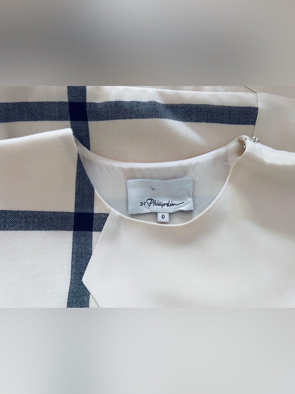 3.1 Phillip Lim ‘Shadow’ Wool & Silk Cocktail Dress, Ivory with Black Windowpane - Picture 10 of 15